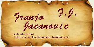 Franjo Jacanović vizit kartica